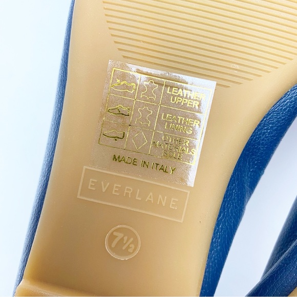 Everlane The Day Glove Leather Flats Shoes Navy Blue - Picture 11 of 11